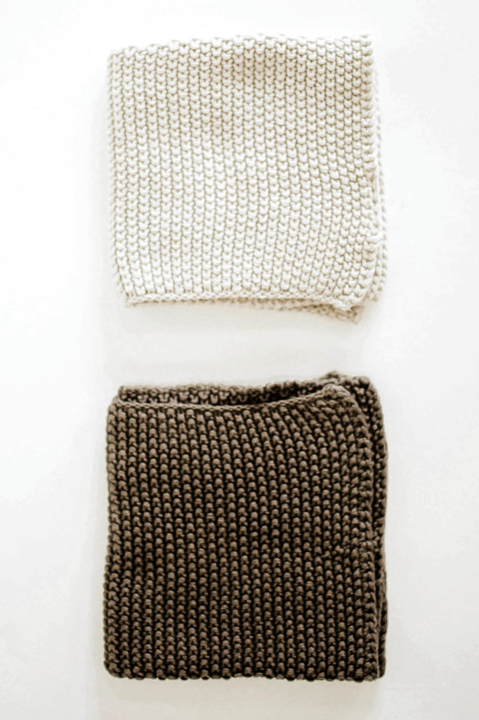 Knit Dish Cloth Set in Grey | ROOLEE